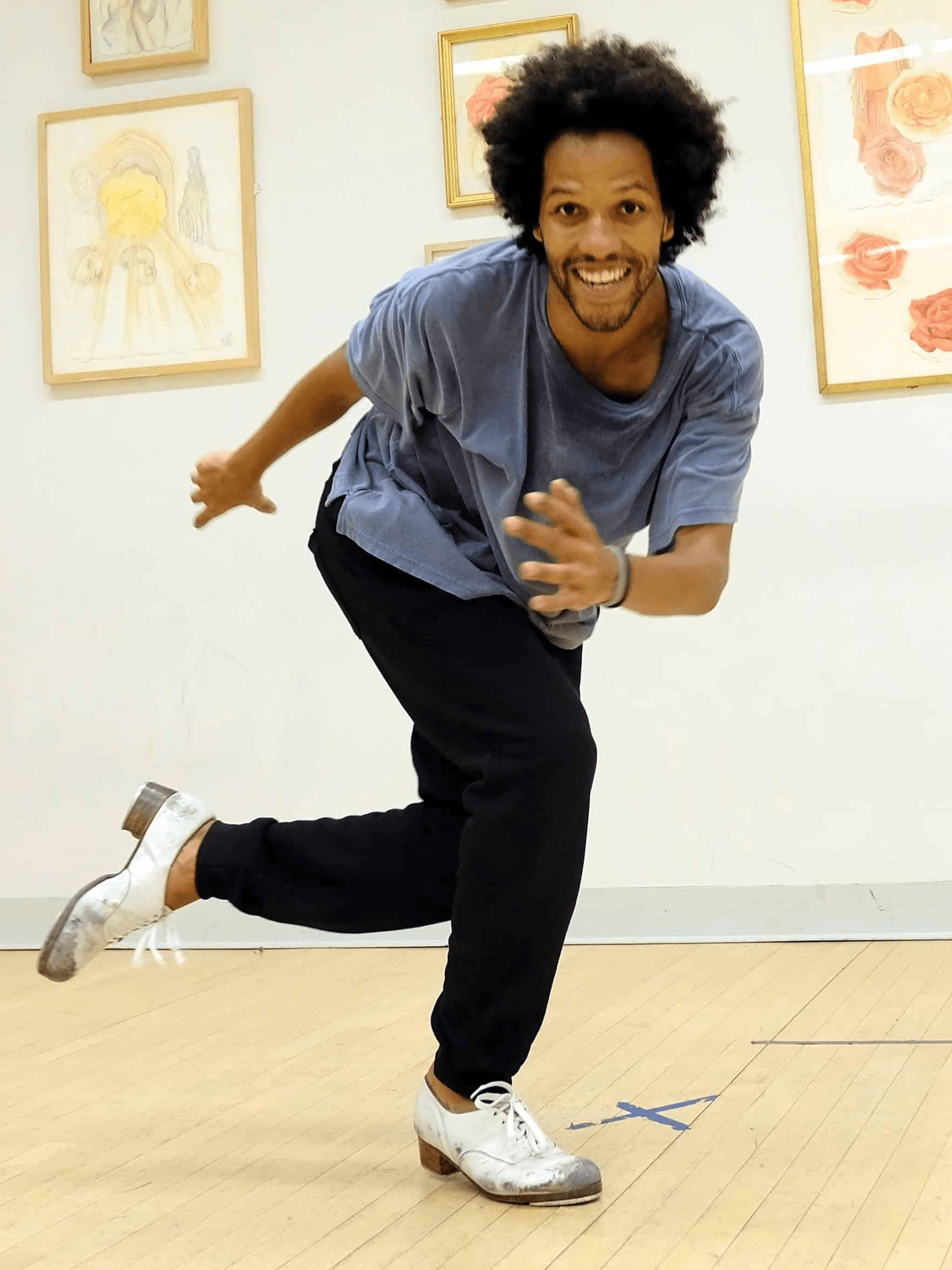 Leonardo Sandoval tap dancing at NDI.