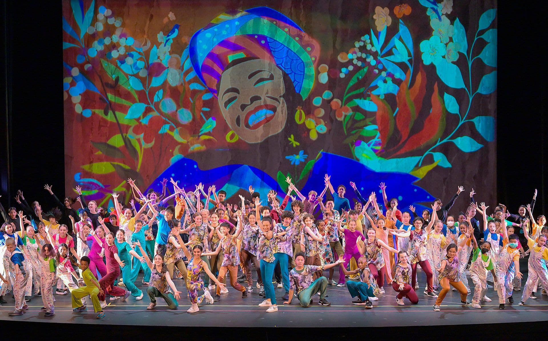 Diversity, Equity, and Inclusion featured photo: Children at NDI's EOY performance "Rise" at NYU Skirball celebrating Maya Angelou